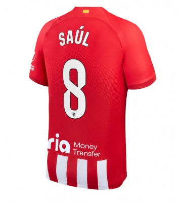 Atletico Madrid Saul Niguez #8 Replica Home Stadium Shirt 2023-24 Short Sleeve